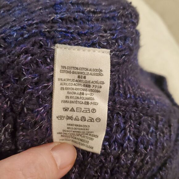 Free People Sz M Star Dune Marled Pullover Oversized Chunky Open Knit Sweater - Picture 9 of 11